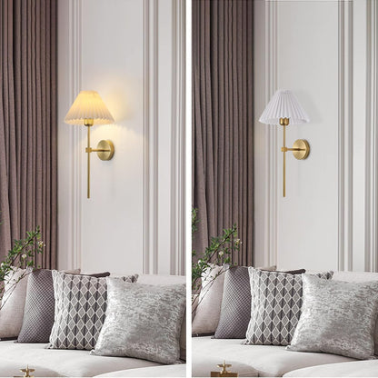 Fabric Shade Gold Wall Sconces Set