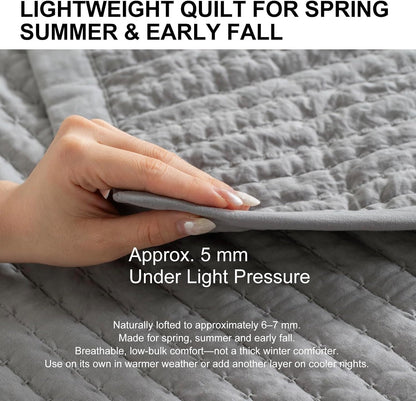 Grey Lightweight Multi-Lock Quilt Set