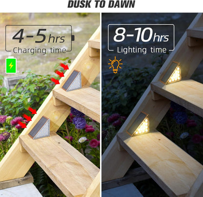 8 PCS Outdoor Solar Step Lights