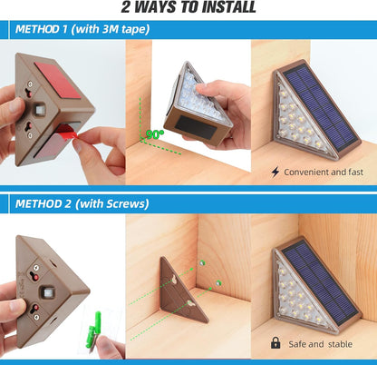 8 PCS Outdoor Solar Step Lights
