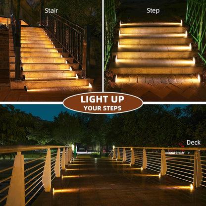 8 PCS Outdoor Solar Step Lights