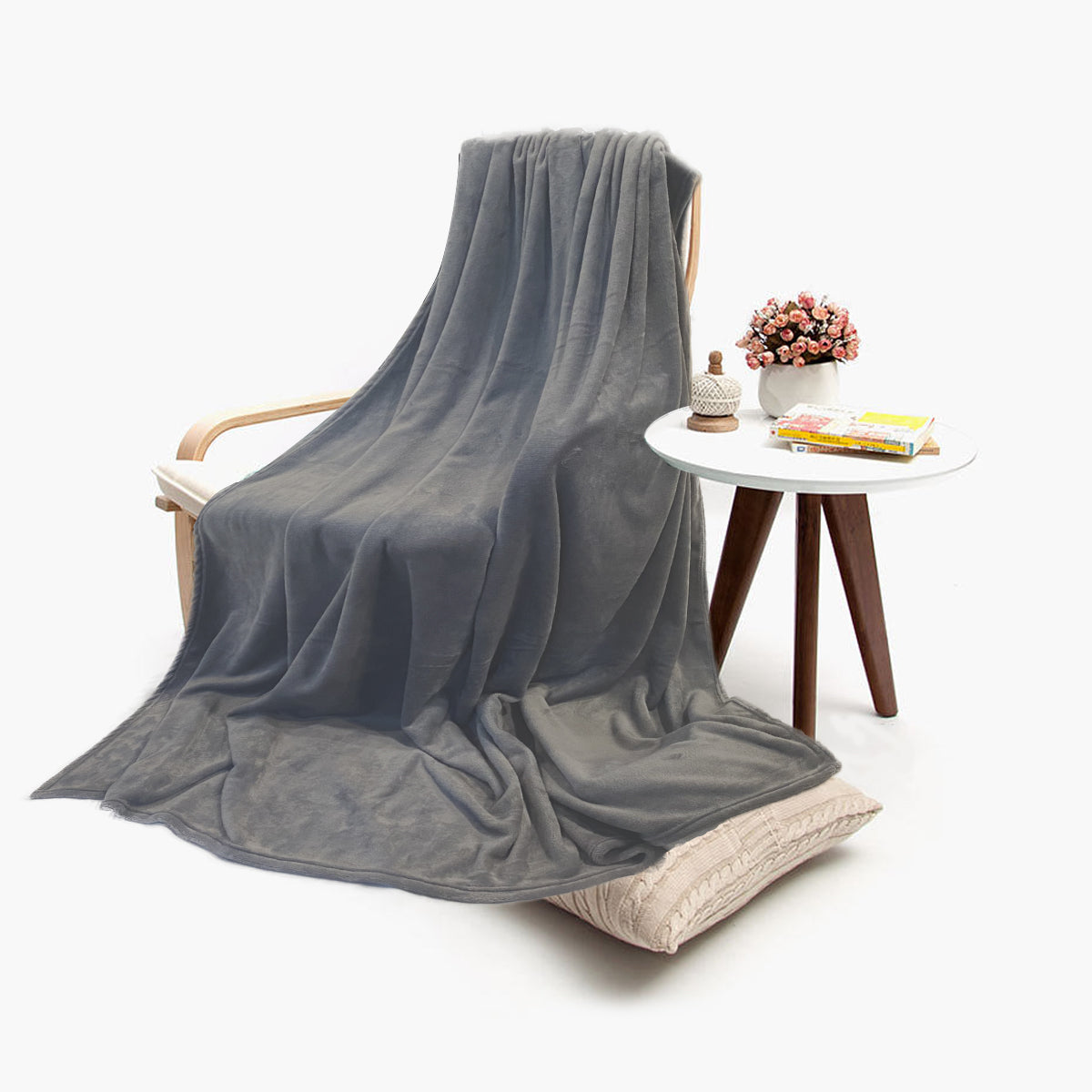 Flannel Throw Blanket: Grey