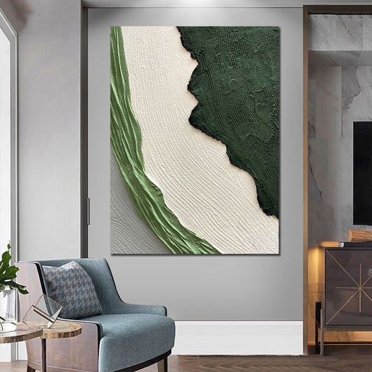 Abstract Aesthetic Green White Wall Art