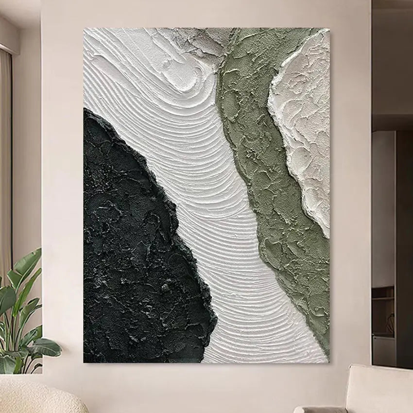 Abstract Aesthetic Green White Wall Art - Decorstly