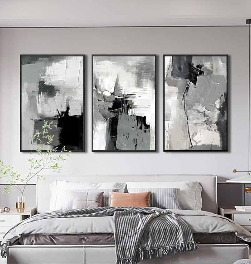 Abstract Rustic Grey Graffiti Canvas Art