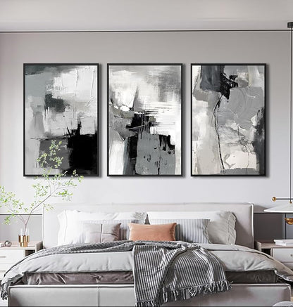 Abstract Rustic Grey Graffiti Canvas Art