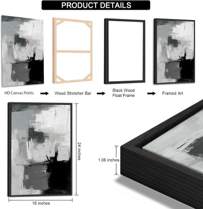 Abstract Rustic Grey Graffiti Canvas Art