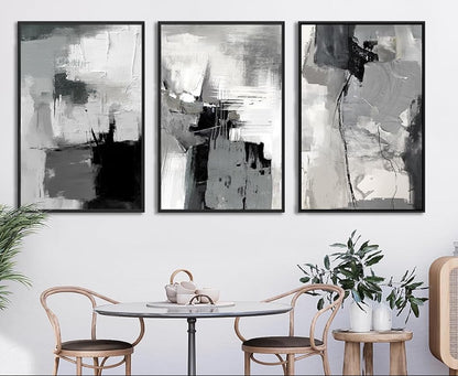 Abstract Rustic Grey Graffiti Canvas Art