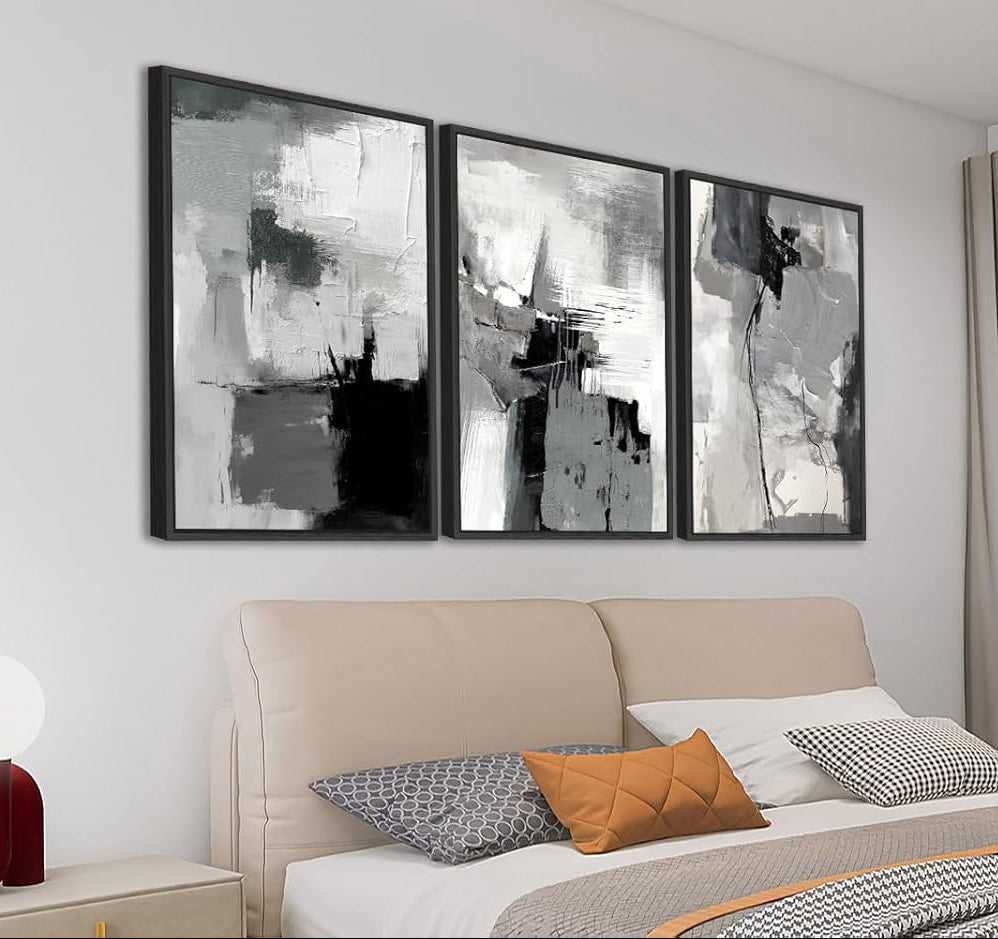 Abstract Rustic Grey Graffiti Canvas Art