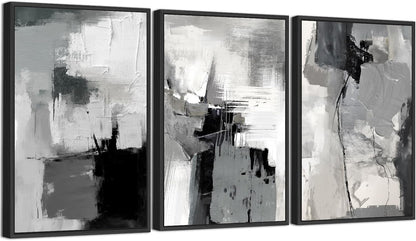 Abstract Rustic Grey Graffiti Canvas Art