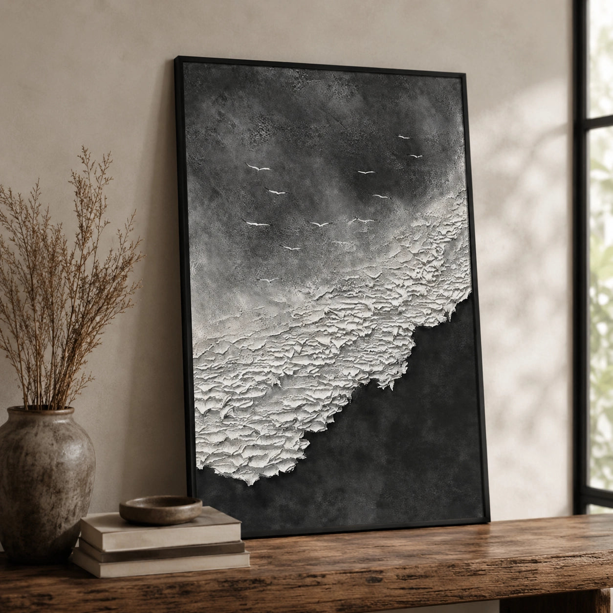 Abstract Black White Canvas Art