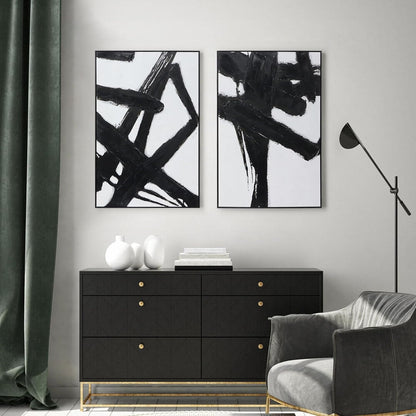 Abstract Black White Canvas Art