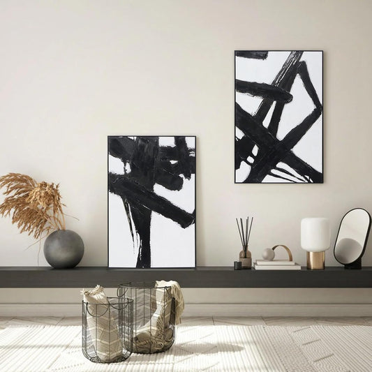 Abstract Black White Canvas Art