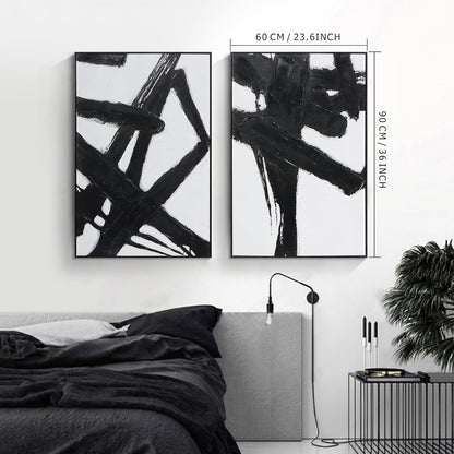 Abstract Black White Canvas Art