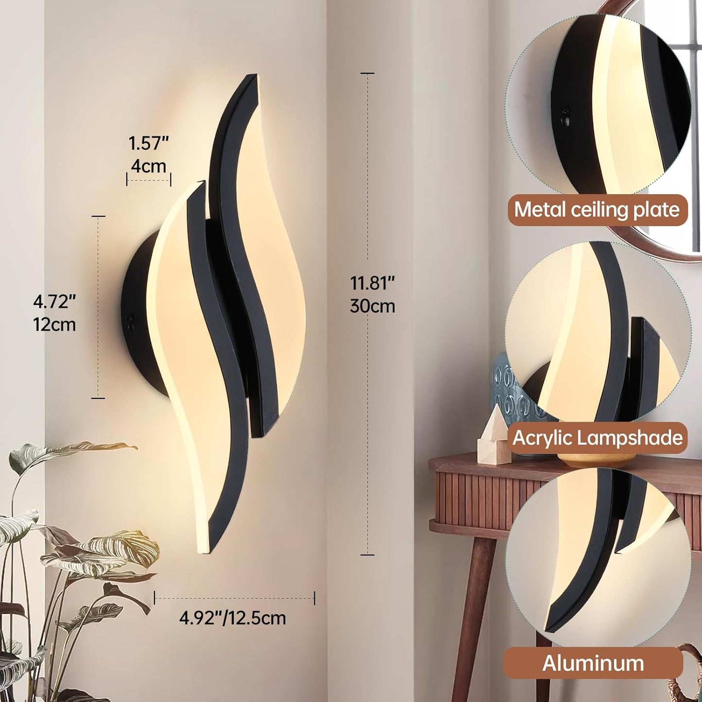 Acrylic Flame Wall Lamp