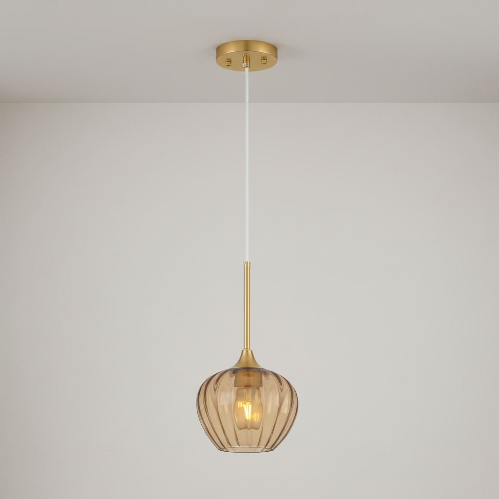 amber glass pendant light