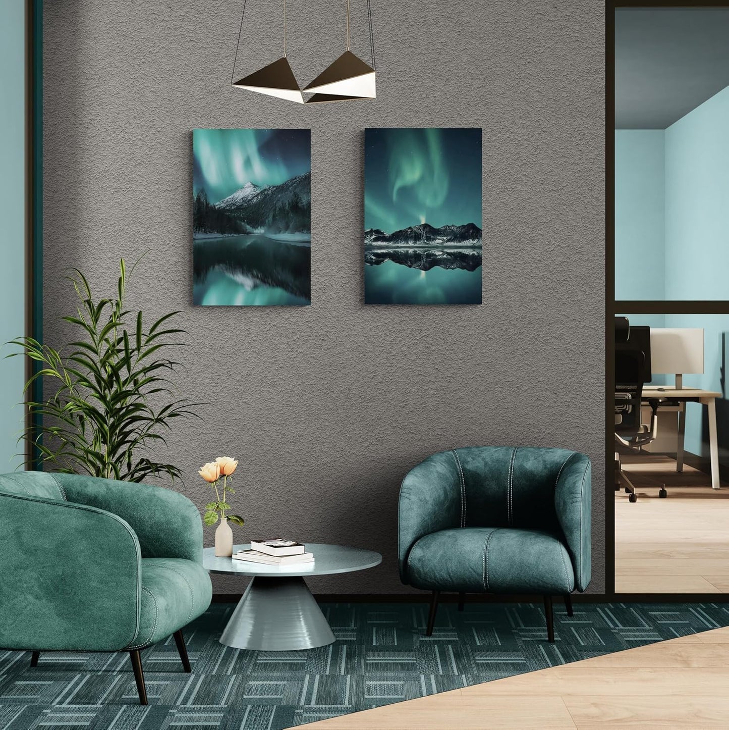 Aurora Lake Borealis Canvas Art