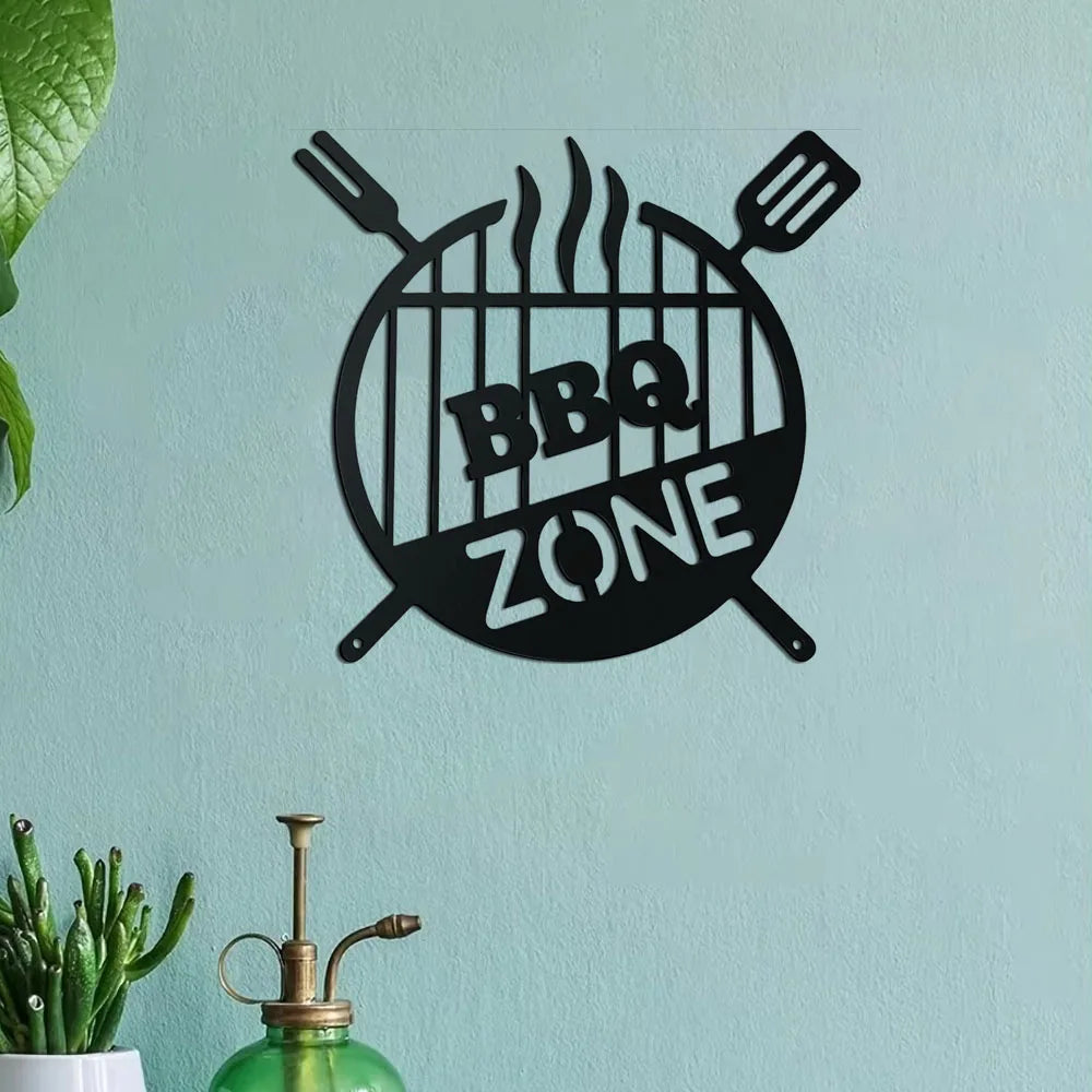Barbecue Sign Metal Wall Art Decorstly