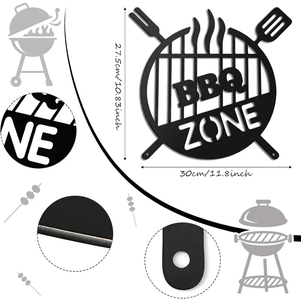 Barbecue Sign Metal Wall Art Decorstly