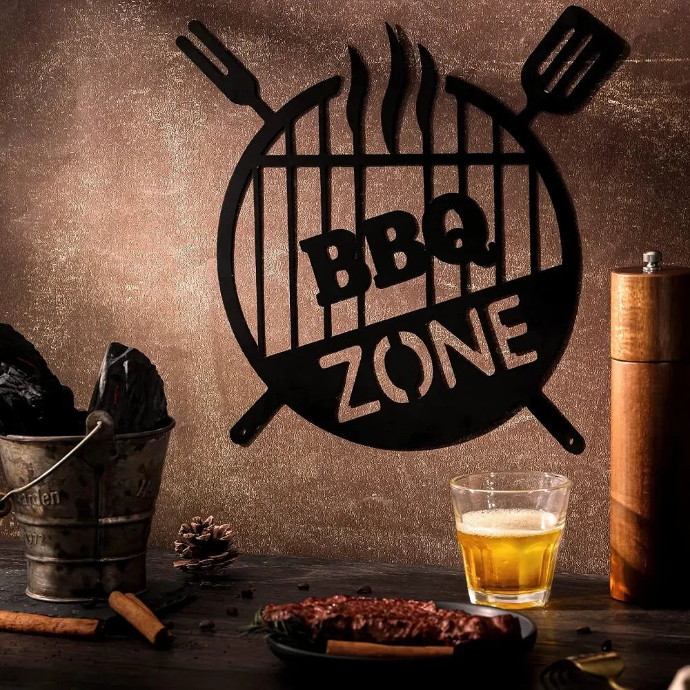Barbecue Sign Metal Wall Art Decorstly