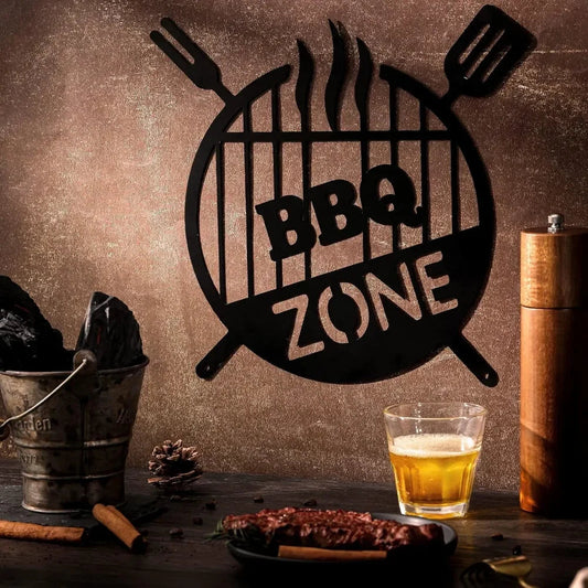 Barbecue Sign Metal Wall Art Decorstly