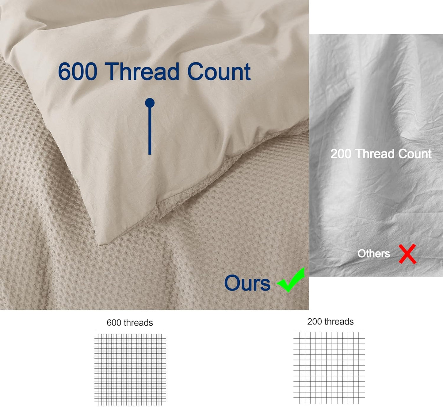 Beige Egyptian Cotton Duvet Cover Set