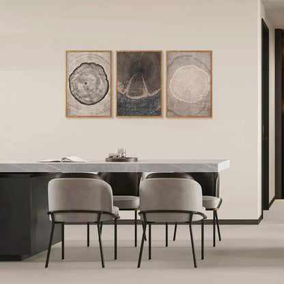 Beige Tree Ring Canvas Art