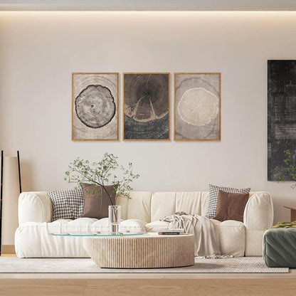 Beige Tree Ring Canvas Art