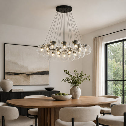 Black Glass Bubble Chandelier