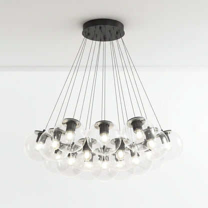 Black Glass Bubble Chandelier 1