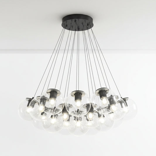 Black Glass Bubble Chandelier 1