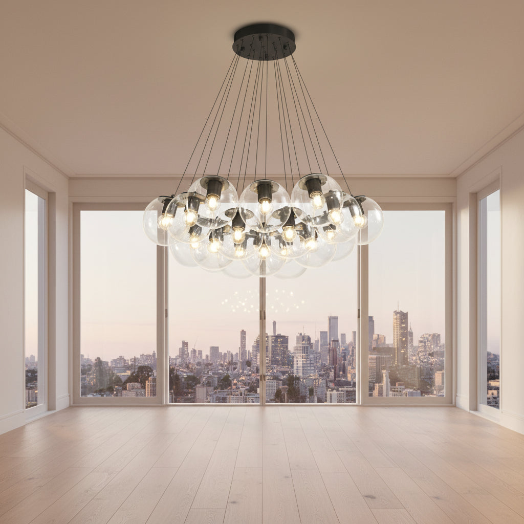 black glass bubble chandelier 2