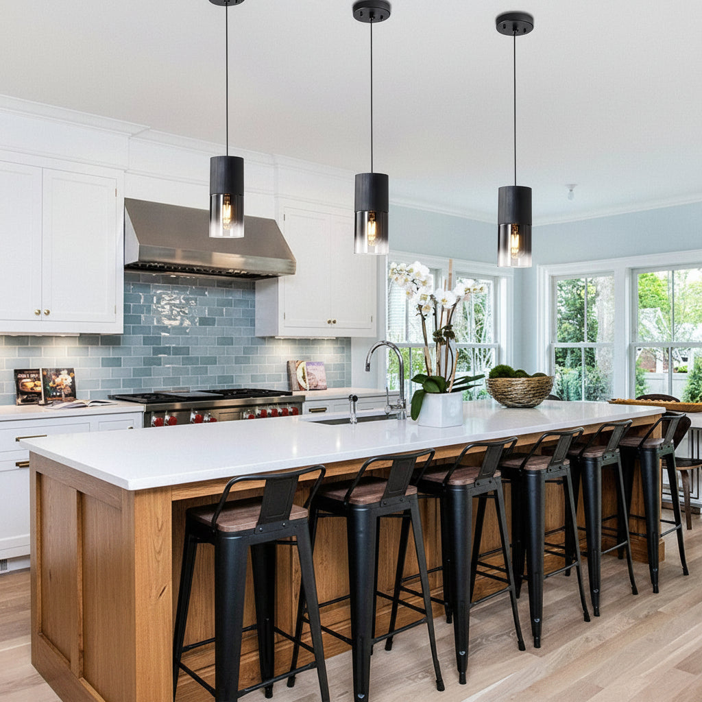 Modern kitchen with a island and bar stools