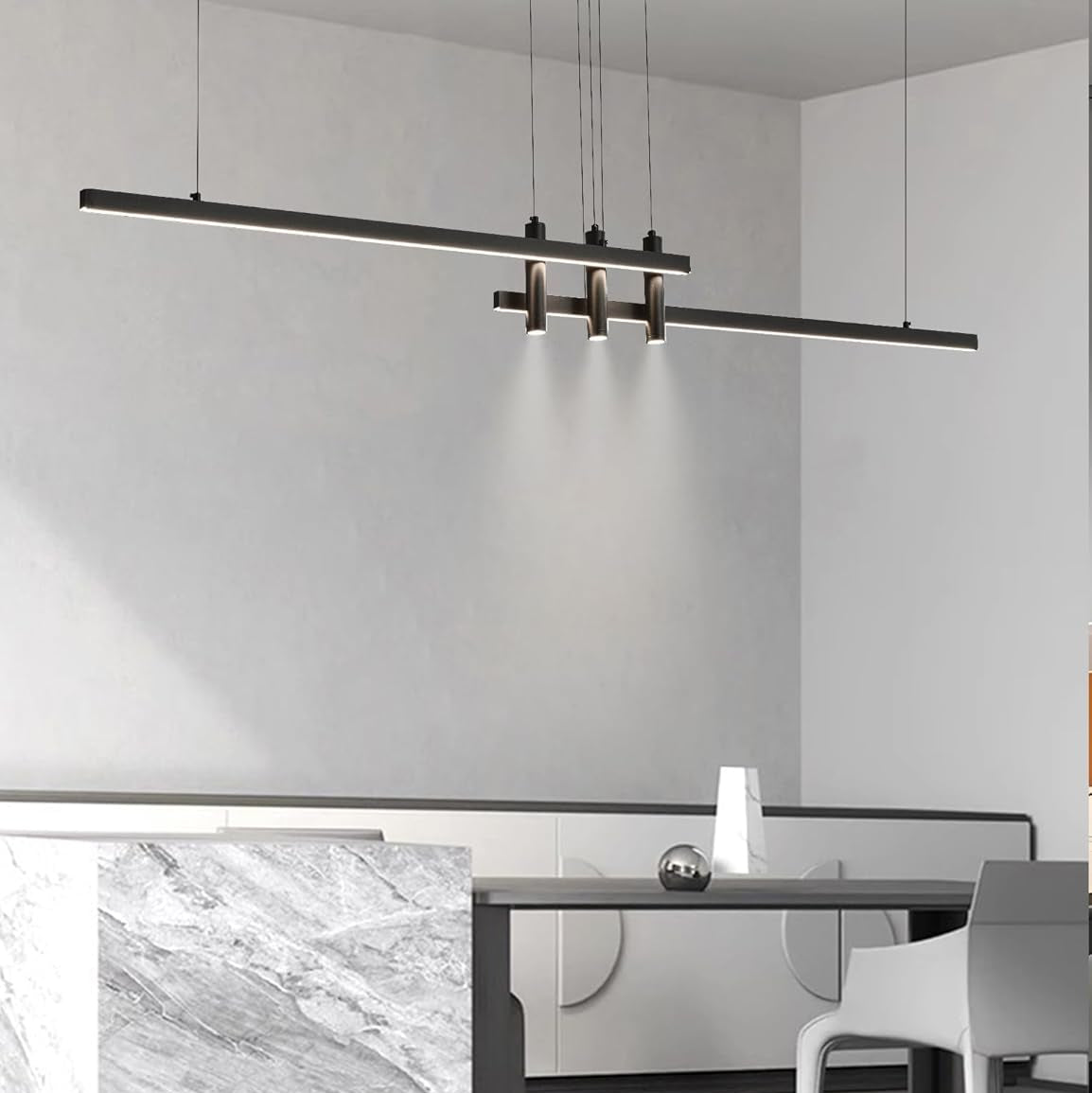 Modern pendant light fixture in a minimalistic interior setting