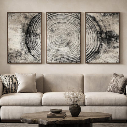 Black Wood Canvas Art