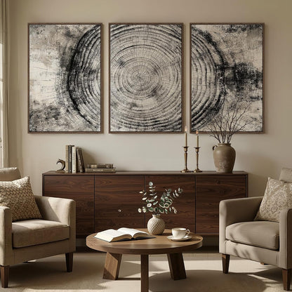 Black Wood Canvas Art
