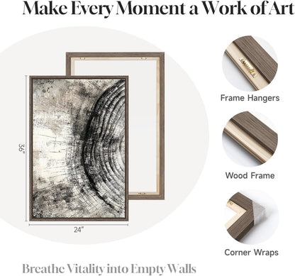 Black Wood Canvas Art