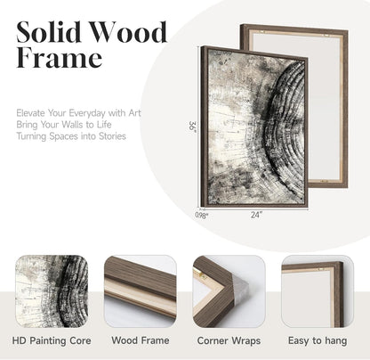Black Wood Canvas Art