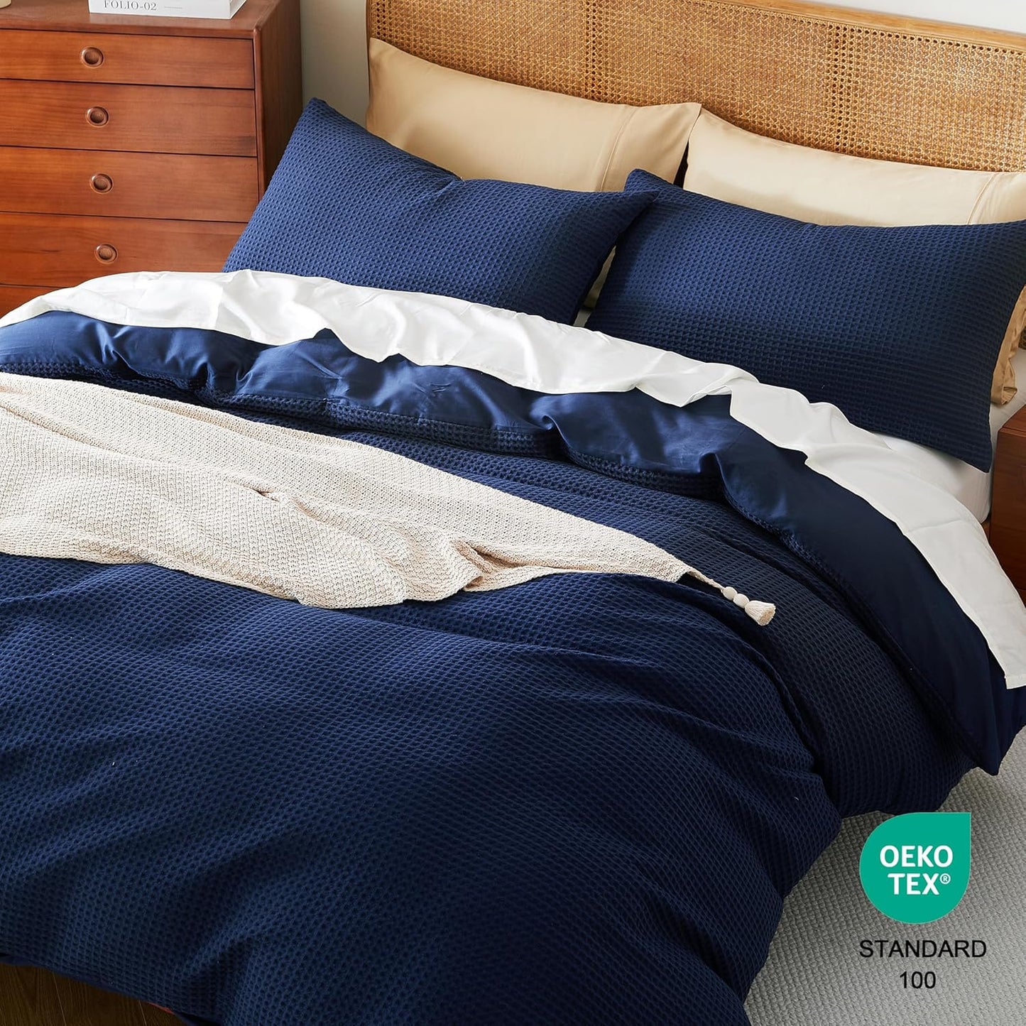 Navy Egyptian Cotton Duvet Cover Set