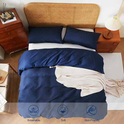 Navy Egyptian Cotton Duvet Cover Set