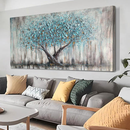 Blue Tree Textured Painting Decorstly