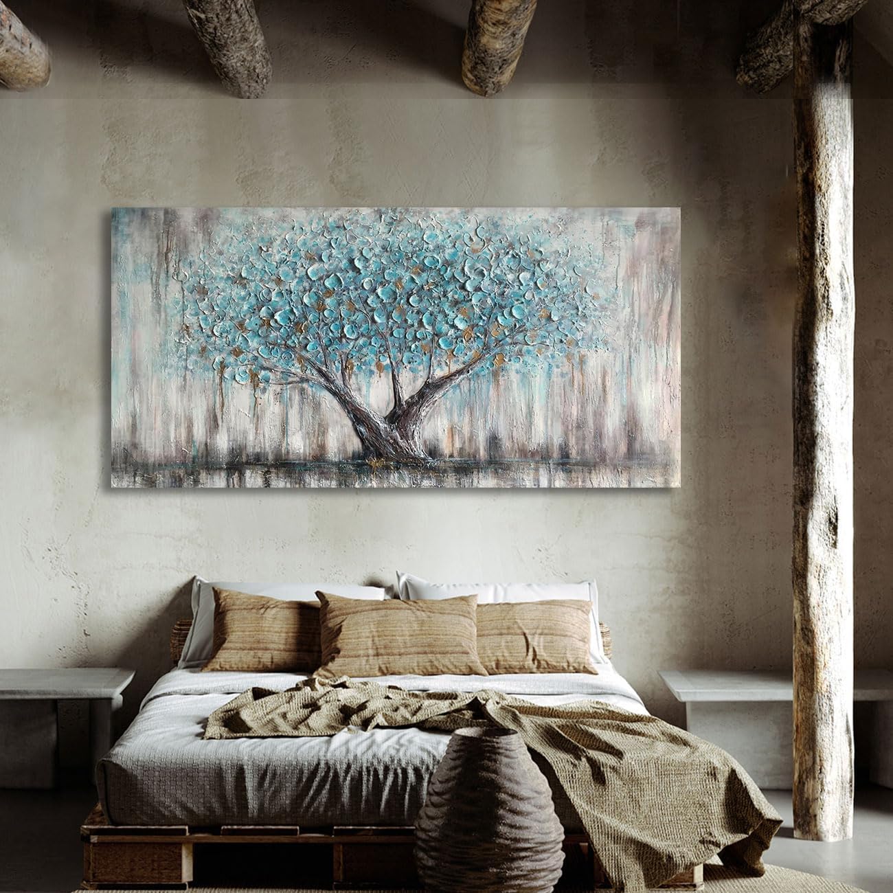 Blue Tree Textured Painting alt 1