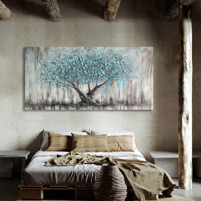 Blue Tree Textured Painting alt 1