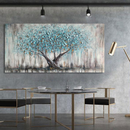 Blue Tree Textured Painting Decorstly