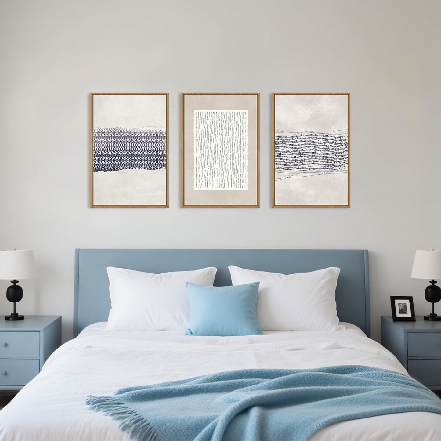Boho Blue Canvas Wall Art