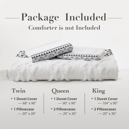Boho White Black Duvet Cover Set