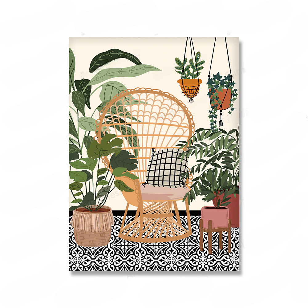 Botanical House Plants Leaves Canvas Wall Art