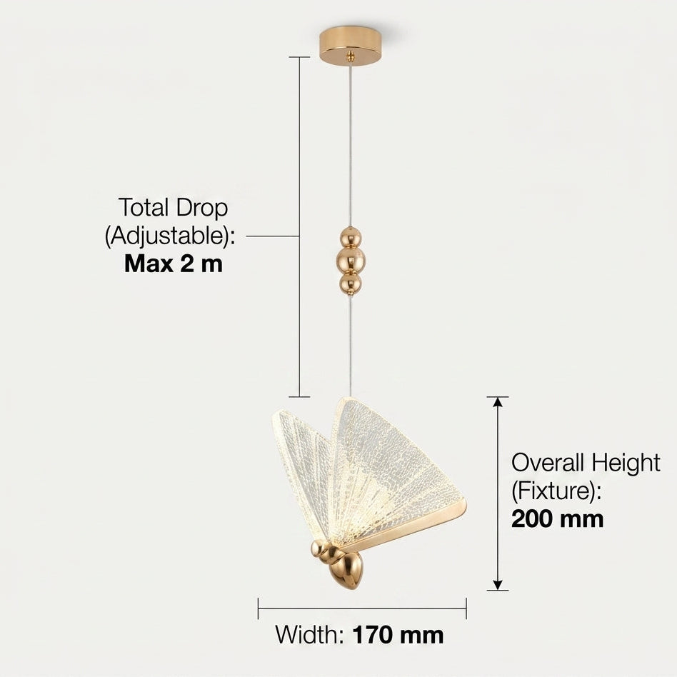 Butterfly Pendant Light dimensions