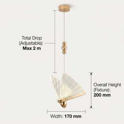 Butterfly Pendant Light dimensions