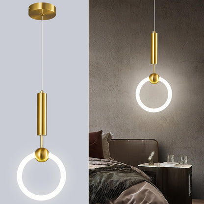 Circular Gold Pendant Light